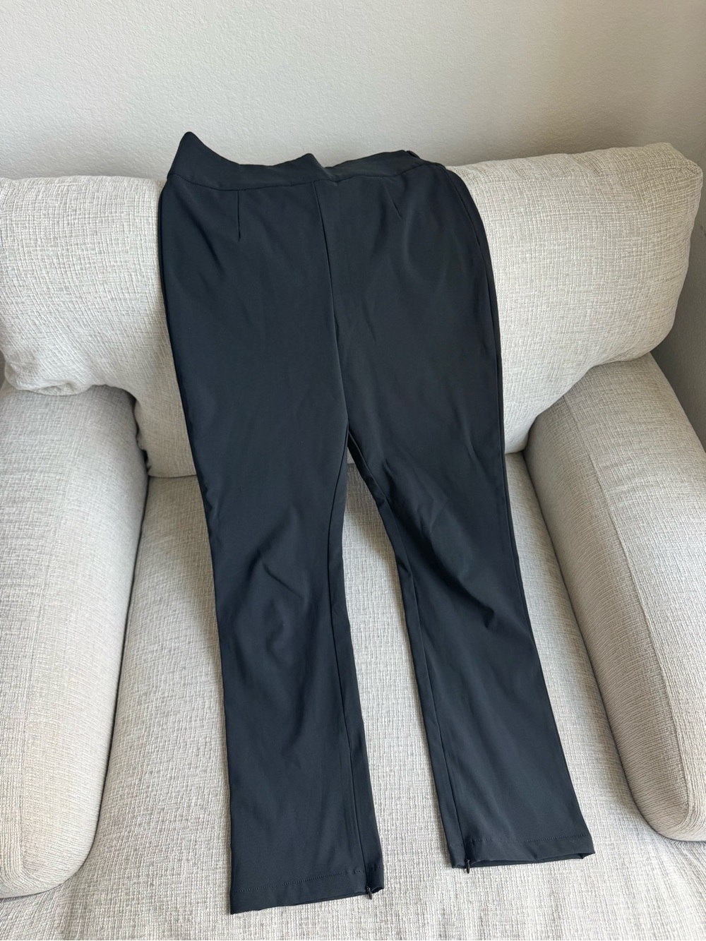 Good American Black Straight-Leg Women's Work Pants